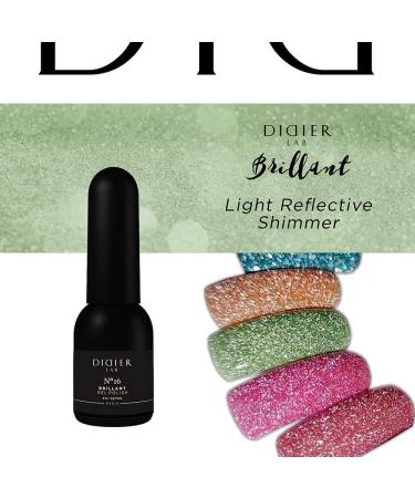 Didier Lab - Premium UV Gel Nail Polish - Brillant No. 16- Gel Nail Varnish - Nail Art - Long-Lasting High Gloss Wear - Green Gel Nail Polish - Gel Nails - Glitter Gel Nail Polish - Rich Pigment - Buy Online on GoSupps.com