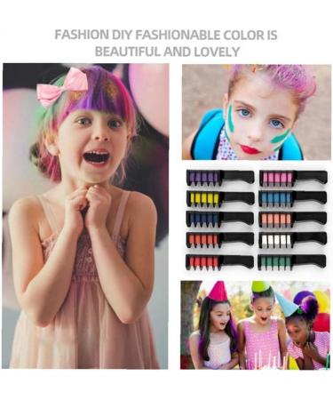 Casiler 10 Color Hair Chalk Comb - Washable Temporary Hair Color for Kids & Girls | Vibrant Hair Chalk Set - Buy Online on GoSupps.com