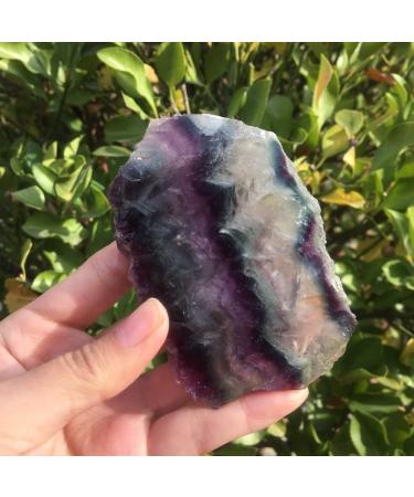 HOBKEY 230-260g Natural Fluorite Plate Polished Fluorite Slab Can be Used for