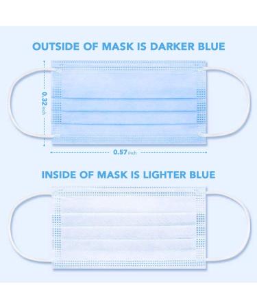 DXLOVER Face Masks 3 Layer Adult Blue 50 Pack - Individually Packaged - Large Size - Buy Online on GoSupps.com