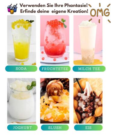 Buy Bubble Tea Popping Boba Mix - 3 x 600g Peach Green Apple & Blueberry - Gluten-Free Fruit Beads for DIY Toppings - Buy Online on GoSupps.com