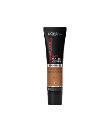 L'Oral Paris make -up waterproof and long -lasting matting liquid foundation with high opacity formula with 4% niacinamides infaillable 32h matt cover No. 330 neutral 1 x 30 ml 330 neutral underertone - Buy Online on GoSupps.com