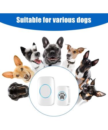 Wireless Dog Doorbell & Buzzer - Waterproof 300m Range 60 Ringtones Adjustable Volume - Smart LED Flash - 1 Transmitter + 1 Receiver - Buy Online on GoSupps.com