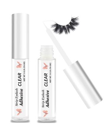 Clear Eyelash Glue Super Strong Hold Eyelash Adhesive Waterproof Eyelash Glue Sensitive Eyes Lash Glue for False Lashes 0.18 oz