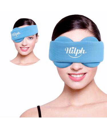 Hilph Heated Eye Mask for Dry Eyes Microwave Activated Warm Eye Compress for Dry Eyes Blepharitis & Stye Eye Treatment Microwave Eye Mask Moist with Pastable Inner Pack for Puffy Eyes Blue-removable