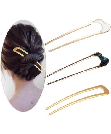 French Style Hair Clip Hairpin Fork 3 Pieces Bowl Hairpin Metal Hair Pin Metal U-shaped Hairpin U Shape Hair Sticks Metal Hair Fork Metal Hair Clips - Buy Online on GoSupps.com