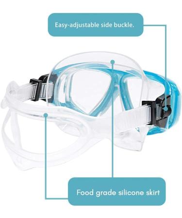 OMGear Swim Mask Dive Goggles with Nose Cover - Snorkeling Gear for Junior & Adult, Scuba Diving & Spearfishing - Neoprene Strap, Impact Resistance - Aqua - Buy Online on GoSupps.com