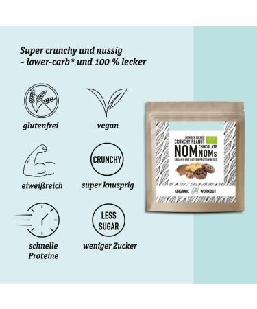 Crunchy Peanut Chocolate Nomnoms | Organic Vegan Protein Bites | Healthy Snack Bar Alternative | Gluten-Free 5-Pack - Buy Online on GoSupps.com
