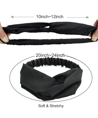 Funhaw Boho Style Black Headband for Women - Elastic Non-Slip Hair Band for Beach Summer - Bohemian Hair Accessories - Buy Online on GoSupps.com