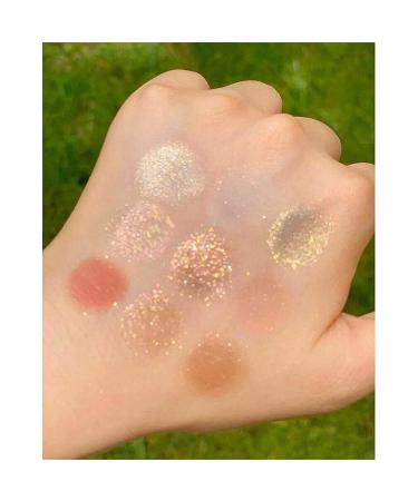9 Colors Eye Shadow Palette - Matt & Shimmering Glitter - Waterproof & Pigmented Makeup for Natural Looks & Festivals - Pink - Buy Online on GoSupps.com