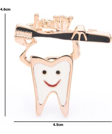 1 Piece Enamel Toothbrush Brooch Stylish Alloy Tooth Healthy Dentist Pin for Women - Buy Online on GoSupps.com
