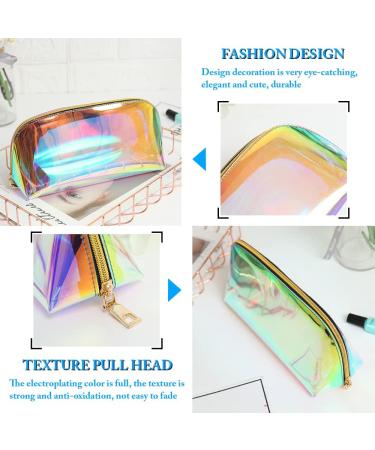 Holographic Makeup Bags - Waterproof Transparent & Dazzling Cosmetic Bags for Women & Teens - Portable & Stylish Storage for Brushes Pens & Gifts - Buy Online on GoSupps.com