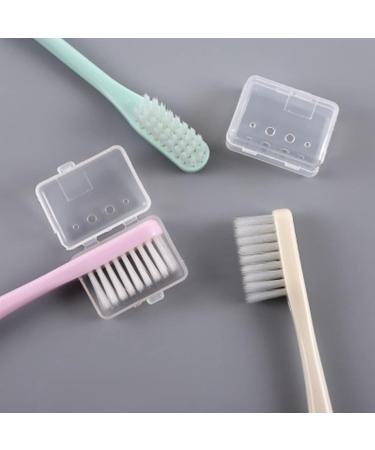 TEONEI Soft Travel Toothbrush - Long Handle Manual Toothbrush with Head Cover (Green/Pink) | Perfect for On-the-Go Oral Care - Buy Online on GoSupps.com