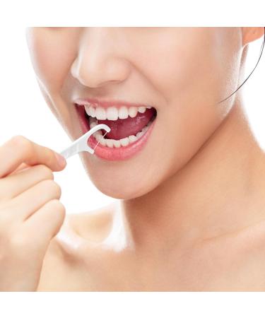 100pcs Dental Floss Picks - Fold-Out Toothpick for Effective Teeth Cleaning | White | International Shipping Available - Buy Online on GoSupps.com