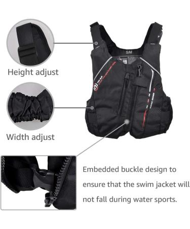 Zeraty Adult Life Jacket Swim Vest - Medium-Large Black | Buoyancy Aid PFD for Fishing, Sailing, Surfing, Boating, Kayaking - Buy Online on GoSupps.com