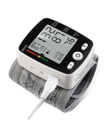 Blood Pressure Monitor Wrist Blood Pressure Cuff Monitor with USB Charging Automatic Digital BP Machine 180 Reading Memory Mode Voice Broadcast Large Display Screen