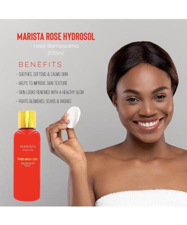 Rosenwasser Marista Hydrosol Pure Natural Refreshing Moisturising Facial Toner 6000 Roses in a Bottle for Face Body Hair 200ml - Buy Online on GoSupps.com