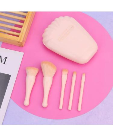 Yoseng Travel Makeup Brush Set - 5pcs Mini Cosmetic Brushes Kit with Mirror Case - Portable Pink Makeup Essentials for International Shipping - Buy Online on GoSupps.com