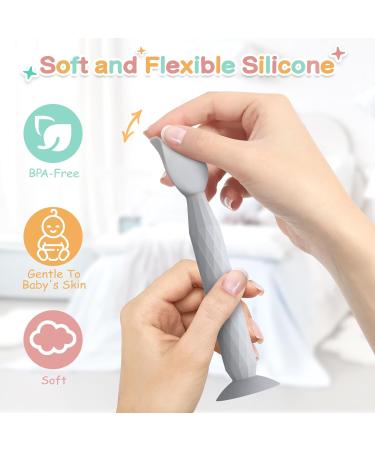 Youngso Diaper Cream Spatula - Hygienic Applicator with Suction Cup - Baby Essentials - 2 Pack (Blue & Gray) - Perfect Gift for Baby Shower - Buy Online on GoSupps.com