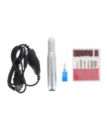 Lurrose 1 Set Nail Polisher Electric Nail File Portable Nail Drill Pedicure Kit Electric Nail Polish Kit Nail Art Kit Pen Pen Style Aluminum Alloy Electric