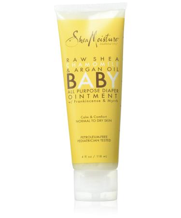 Shea Moisture Raw Shea Chamomile & Argan Oil Baby All Purpose Diaper Ointment 4 oz (Pack of 2)