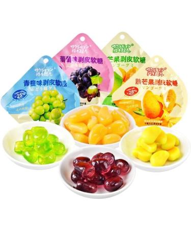 Peel fudge Lychee grape 8 kinds of fruit candy 50% fruit juice content wedding candies healthy nutrition snacks snack gifts candy dessert Chinese candy gift (Mixed flavors 4 packs(150g)) Mixed flavors 4 packs(150g) - Buy Online on GoSupps.com