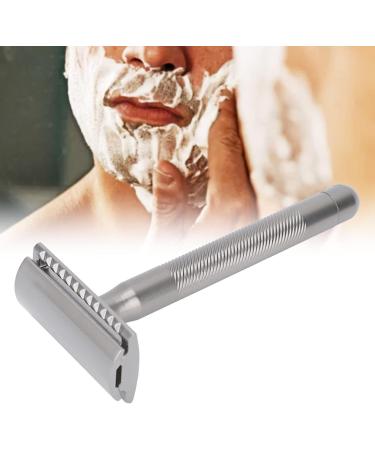 Portable Men's Safety Razor - Zinc Alloy Double Edge Razor with Brass Handle | Ideal Gift for Men (Silver) - Buy Online on GoSupps.com