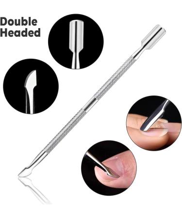 Sularpek 2 Pack Cuticle Pusher and Cuticle Peeler Cuticle Pusher Stainless Steel Dual Head Nail Scraper Nail Gel Polish Remover Tool for Fingernails and Toenails(Silver) - Buy Online on GoSupps.com