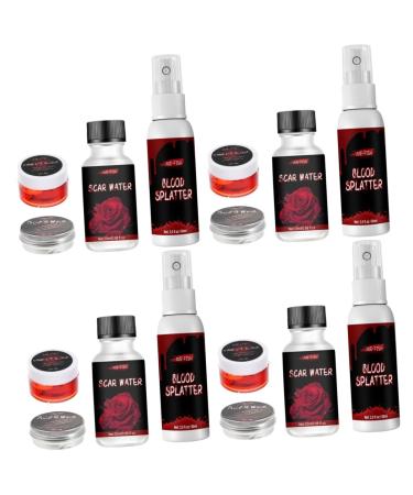 minkissy 4 Sets Scar Wax Scar Modeling Wax Wound Skin Wax Halloween Cosmetic Wax Wound Moulding Scar Party Bloody Gel Halloween Blood Plasma Fake Blood Plasma Special Effect Makeup Tools