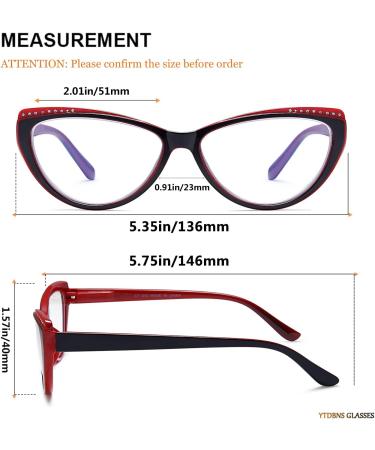 Eyeurl 3 Pack Cateye Reading Glasses for Women | Blue Light Blocker | 2.5x Visual Aid with Feather Hinges - Buy Online on GoSupps.com