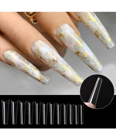 120 Pieces Extra Long Clear Nail Tips - Acrylic Half Cover French Fake Nails for Nail Studios & DIY Projects - Buy Online on GoSupps.com