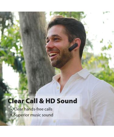 Marnana Bluetooth Headset with Voice Control & Noise Cancelling Mic - 13 Hrs Playtime - Wireless Hands-Free Call for iPhone Samsung Android - Black - Buy Online on GoSupps.com