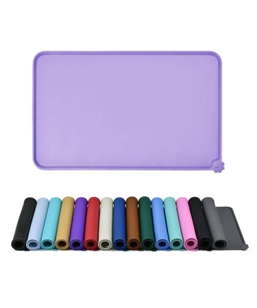 Reopet silicone feed mats for pets - waterproof dog and cat space mats with elevated edges - dog and catpipes - choose sizes 60 x 40 cm (1 -pack) lilac