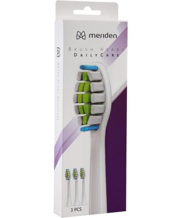 Meriden Brush Daily Care Replacement Toothbrushes - White & Black Upring Brushes with Protective Caps for Sound Toothbrush Family - Buy Online on GoSupps.com