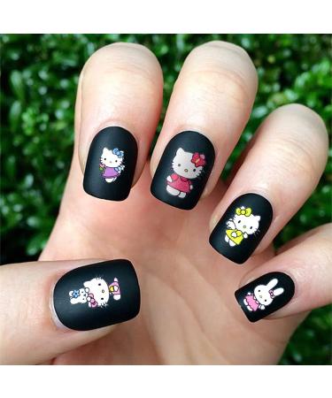 Kawaii Hello Kitty Cartoon Nail Stickers - Self-Adhesive Decals for Women, Girls, and Kids (12 Sheets) - Buy Online on GoSupps.com