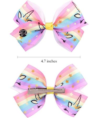 Kalolary 5 Unicorn Hair Clips - 12 Rainbow Hair Loops for Kids | Perfect Birthday & Children's Day Gift - Buy Online on GoSupps.com