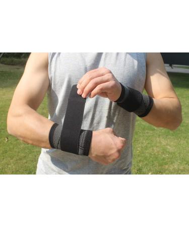 YUNYILAN 2 Pack Black Large Wrist Brace Carpal Tunnel Compression Wristbands for Pain Relief - Breathable Support Sleeves for Work, Fitness, Weightlifting - Sprains, Tendonitis - Buy Online on GoSupps.com
