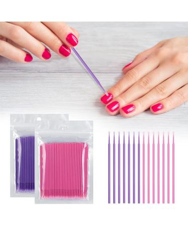 200pcs Disposable Micro Applicator Brushes for Eyelash Extension - Pink and Purple - Buy Online on GoSupps.com