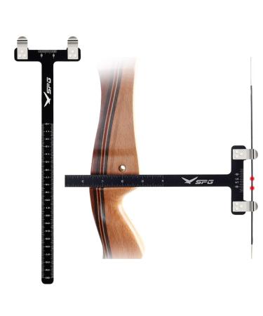 SOPOGER Archery Bow Square T Shape Bow Square Ruler Bowstring Measurement Tool Bow Turning Kit for Recurve Bow and Compound Bow Accessories Black