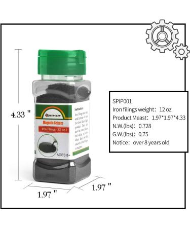 SPACECARE Magnetic Iron Powder Filings 12 oz Storage Jar for Education Projects - Shaker Lid Included - Buy Online on GoSupps.com