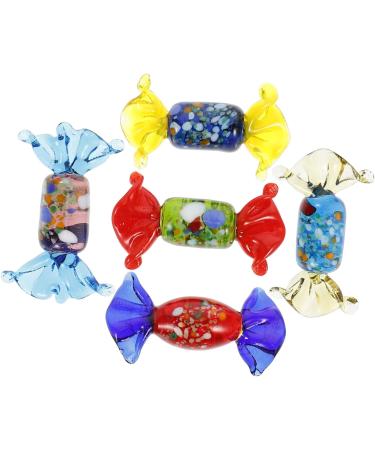 HOMSFOU 10 Pcs Candy Ornaments Faux Candy Decor Treats Collection Stained Glass Candies Stocking Stuffer Gifts Glass Candy Decorations Murano Glass Candy Modeling Multicolored Glass Puppet - Buy Online on GoSupps.com