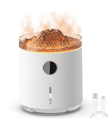 Flame Diffuser Volcano Humidifier 360ML Essential Oil Diffuser with 2 Mist Modes Power Display and Colorful Lights Quiet Flame Diffuser for Bedroom Office Yoga