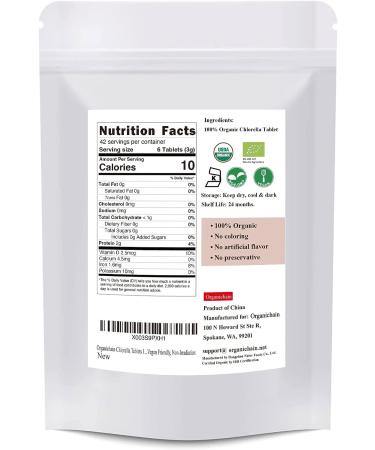 Organic Raw Chlorella Tablets 4.4oz (125g) - Vegan Protein & Vitamin Rich Supplement - Buy Online on GoSupps.com