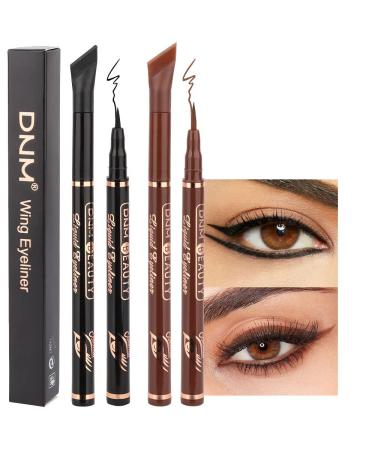 Kaely 2Pcs Black Brown Liquid Wing Eyeliner Stamp Eye Pencil Makeup Sets Waterproof Color Eye Liners Stamps Eyeliner Stencils for Eyes delineador de ojos contra el agua maquillaje para mujer 1&11 2 Count (Pack of 1) Blac...