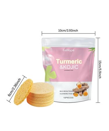 Buy Natural Turmeric Soap Bar & Cleansing Pads | Handmade Face & Body Soap with 30 Facial Sponges - Smoother Skin for Men & Women - Buy Online on GoSupps.com