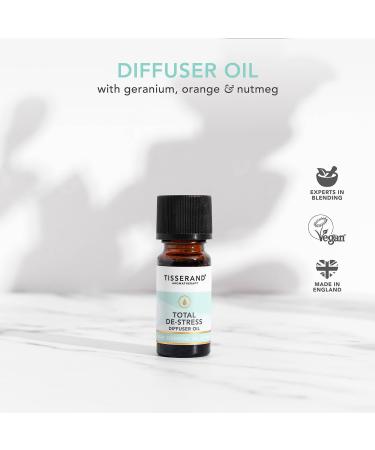Tisserand Aromatherapy Total De-Stress Diffuser Oil - 9ml - Geranium, Nutmeg, Orange - 100% Natural Essential Oils - Buy Online on GoSupps.com