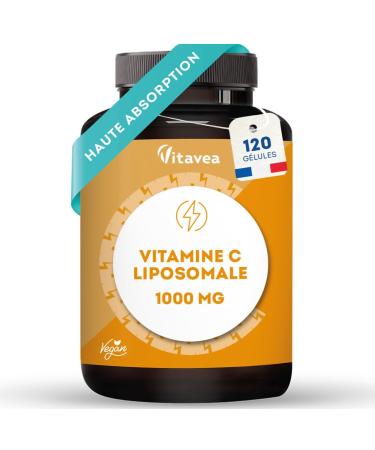 Vitamine C Liposomale 1000mg Haute Absorption - 120 G lules Vegan - Antioxydant Anti-Fatigue Immunit Adulte - Fabriqu en France - Vitavea