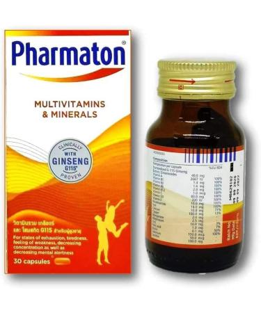 Pharmaton Ginseng Extract G115 - 30 Capsules | Swiss Quality Formula, Clinically Proven - Buy Online on GoSupps.com