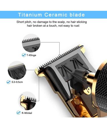 Hair Clippers for Men Beard Trimmer Cordless Rechargeable - T-Blade Ceramic Blade Shaver with 4 Guide Combs for Home and Barber Shop Use - Black - Buy Online on GoSupps.com