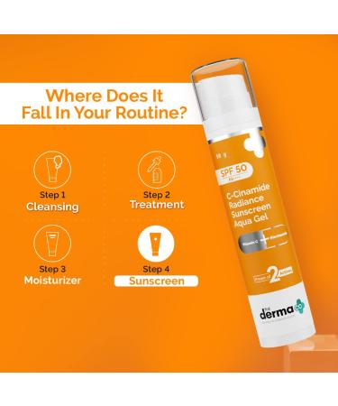 C-Cinamide Radiance Sunscreen Aqua Gel SPF 50 & PA++++ | Lightweight Non-Comedogenic Sunscreen for Glowing Skin with Vitamin C & Niacinamide | 1.76 Oz - Buy Online on GoSupps.com